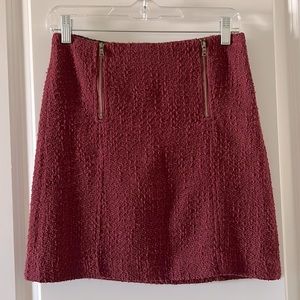 LOFT burgundy mini skirt